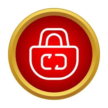 Lock icon showing reload arrows on red circle Stock Illustration