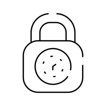 Lock icon showing time limit and parental control Stock Illustration