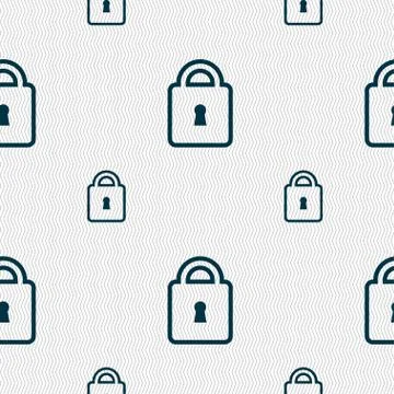 Lock icon sign. Seamless pattern with geometric texture. 스톡 일러스트