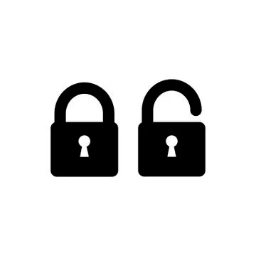 Lock icon, simple sign in flat style Stock Illustration