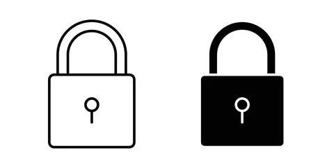 Lock icon symbol. Vector illustration pack in black color. Stock Illustration