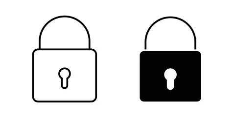 Lock icon symbol. Vector illustration pack in black color. Stock Illustration