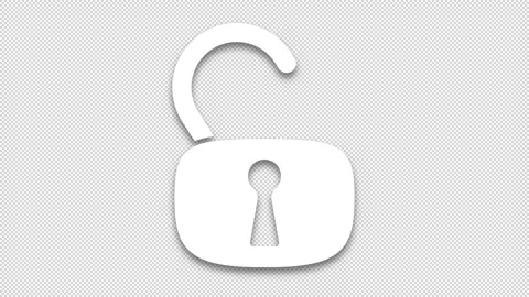 Lock icon. Transparent Alpha channel background. Padlock sign. Stock Footage 144674447