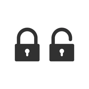 Lock Icon in trendy flat style isolated on black background. Security symbol  Stock Illustration