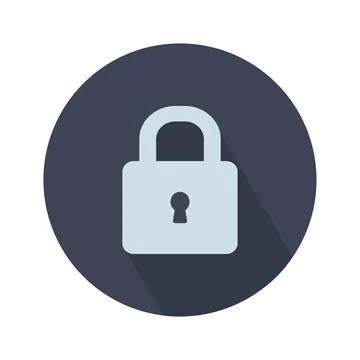 Lock icon in trendy flat style isolated on grey background. Security symbol for Stock Illustration