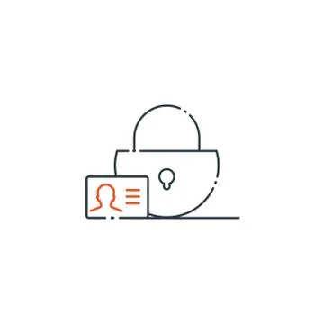 Lock icon, User card and key, ID, Personal Internet privacy protection Stock Illustration