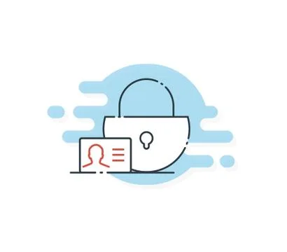 Lock icon, User icon on key, Personal Internet privacy protection Stock Illustration