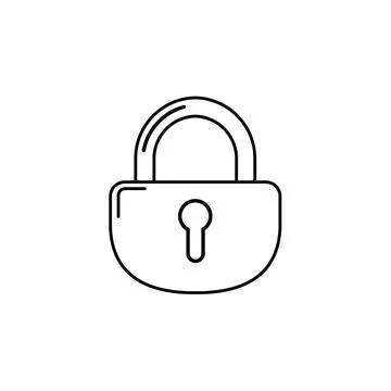 Lock icon vector. Cyber security closed padlock. Computer privacy and internet Stock Illustration