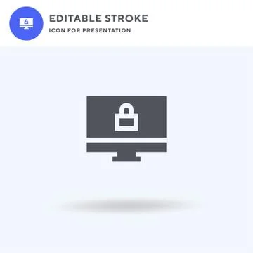 Lock icon vector, filled flat sign, solid pictogram isolated on white, logo i Illustrazione stock