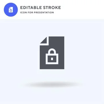 Lock icon vector, filled flat sign, solid pictogram isolated on white, logo Illustrazione stock