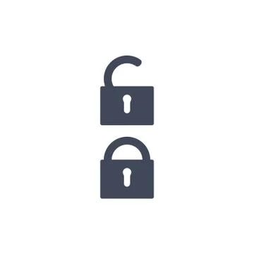 Lock Icon Vector flat design style Stock Illustration