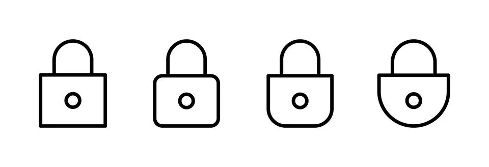 Lock icon vector illustration. Padlock sign and symbol. Encryption icon. Se.. Stock Illustration