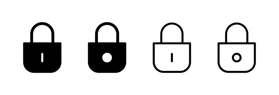 Lock icon vector illustration. Padlock sign and symbol. Encryption icon. Se.. Illustrazione stock