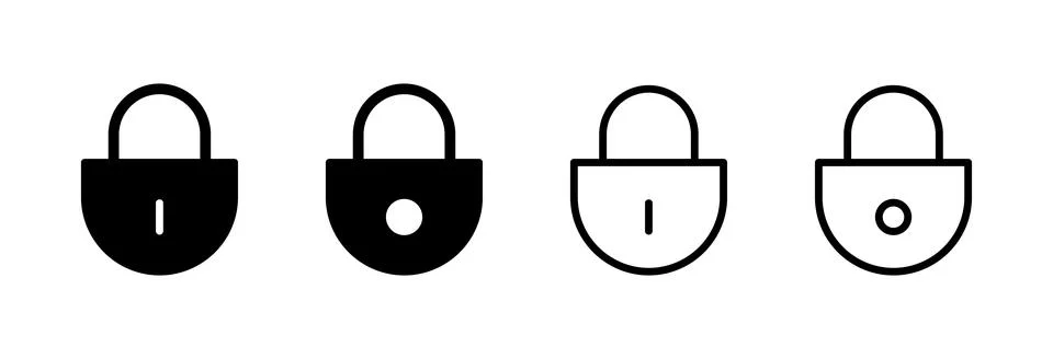 Lock icon vector illustration. Padlock sign and symbol. Encryption icon. Se.. Stock Illustration
