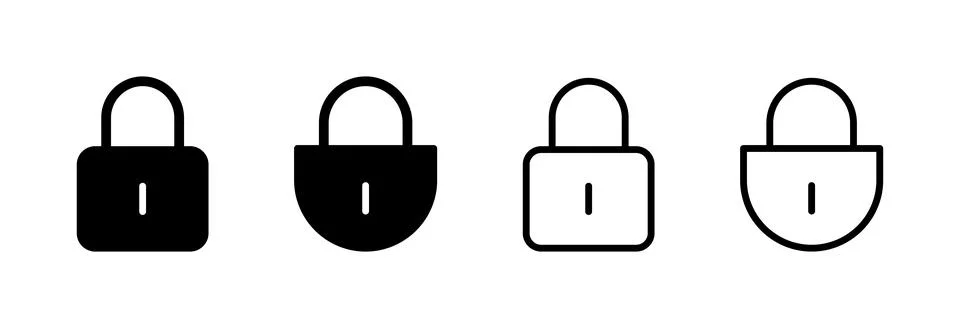 Lock icon vector illustration. Padlock sign and symbol. Encryption icon. Se.. Stock Illustration