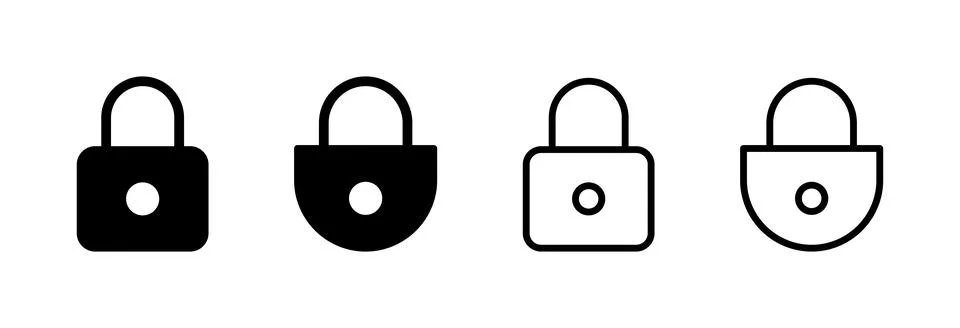 Lock icon vector illustration. Padlock sign and symbol. Encryption icon. Se.. Stock Illustration