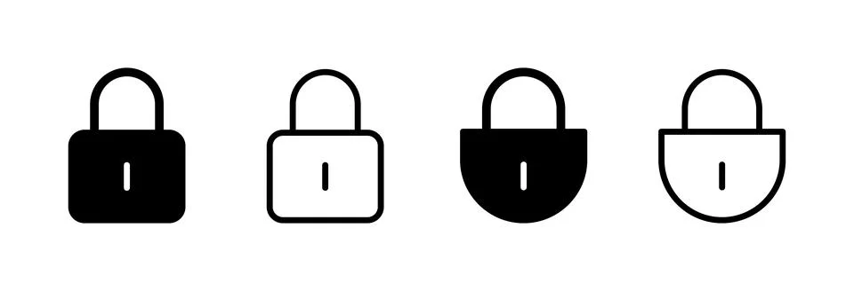 Lock icon vector illustration. Padlock sign and symbol. Encryption icon. Se.. Stock Illustration