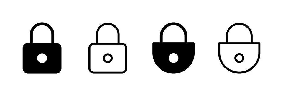 Lock icon vector illustration. Padlock sign and symbol. Encryption icon. Se.. Stock Illustration
