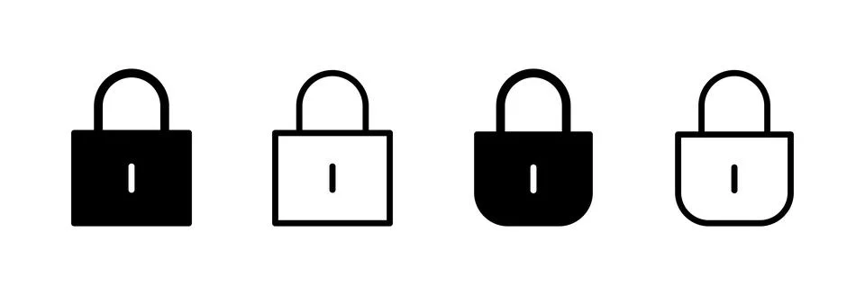 Lock icon vector illustration. Padlock sign and symbol. Encryption icon. Se.. Stock Illustration