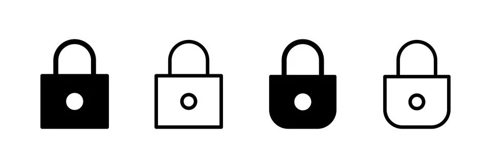 Lock icon vector illustration. Padlock sign and symbol. Encryption icon. Se.. Stock Illustration