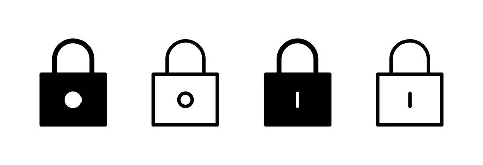 Lock icon vector illustration. Padlock sign and symbol. Encryption icon. Se.. Stock Illustration