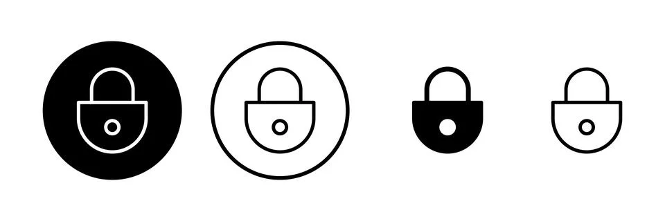 Lock icon vector illustration. Padlock sign and symbol. Encryption icon. Se.. Stock Illustration
