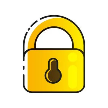 Lock Icon Vector. Lock Vector Design. Sign Design. Flat Style. Stock Illustration