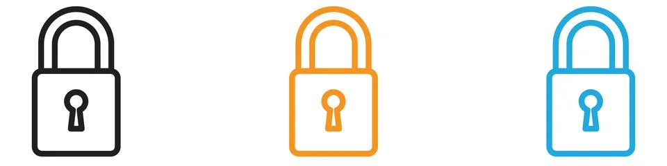 Lock icon vector logo set collection for web app ui Stockillustratie