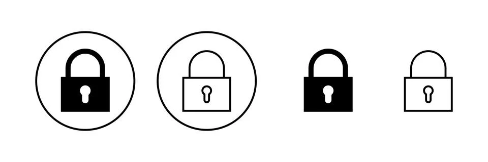 Lock icon vector. Padlock sign and symbol. Encryption icon. Security symbol Stock Illustration