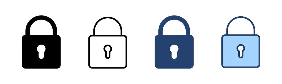 Lock icon vector. Padlock sign and symbol. Encryption icon. Security symbol Stock Illustration