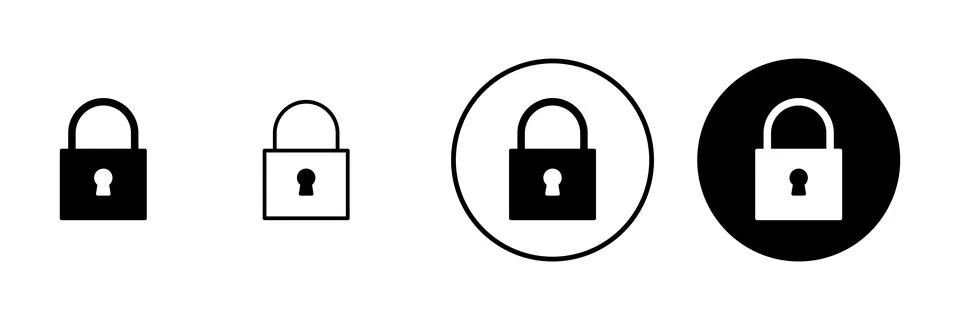 Lock icon vector. Padlock sign and symbol. Encryption icon. Security symbol 스톡 일러스트