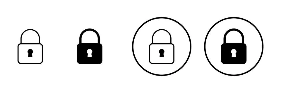 Lock icon vector. Padlock sign and symbol. Encryption icon. Security symbol Stock Illustration