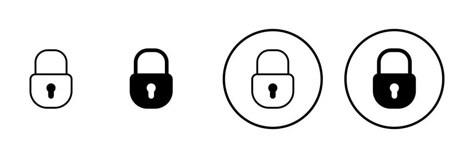 Lock icon vector. Padlock sign and symbol. Encryption icon. Security symbol Stock Illustration