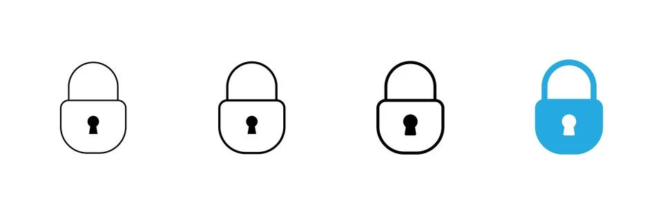 Lock icon vector. Padlock sign and symbol. Encryption icon. Security symbol Stock Illustration