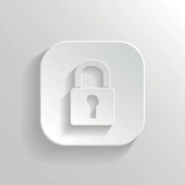 Lock icon - vector white app button Stock Illustration