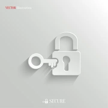 Lock icon - vector white app button Ilustración de archivo