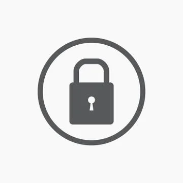 Lock icon on white background Stock Illustration