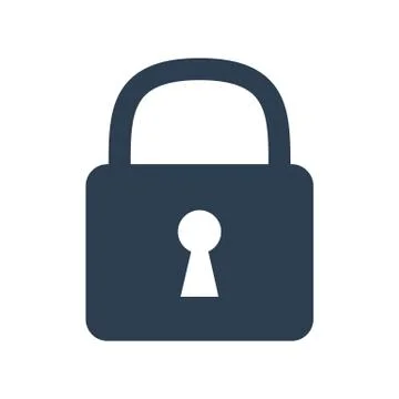Lock icon on white background. Illustrazione stock
