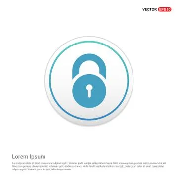 Lock icon - white circle button 库存插图