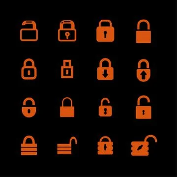 Lock icons Illustrazione stock