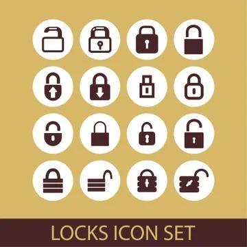 Lock icons Illustrazione stock