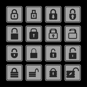 Lock icons Illustrazione stock