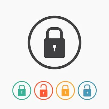 Lock icons: open and closed Stock Illustration