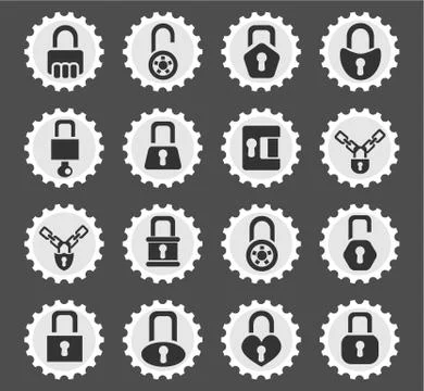 Lock icons set Stock Illustration
