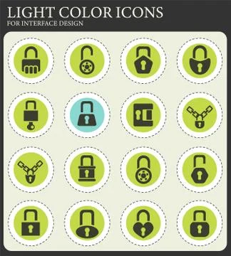 Lock icons set Stock Illustration