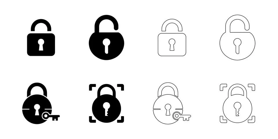 Lock Icons Set Illustrazione stock