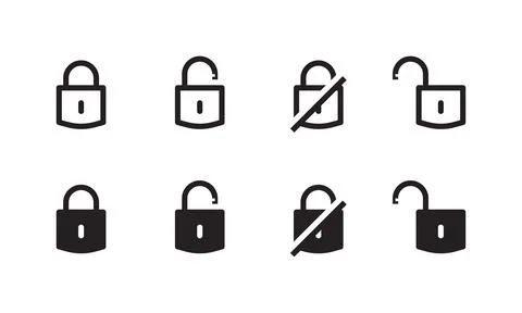 Lock icons set. Padlock sign and symbol. Stock Illustration