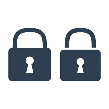 Lock icons set on white background. Stock Illustration