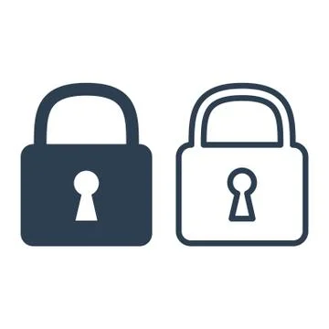 Lock icons on white background. Illustrazione stock