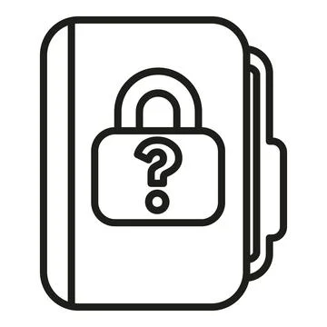Lock incognito folder icon outline vector. Agent head Stock Illustration